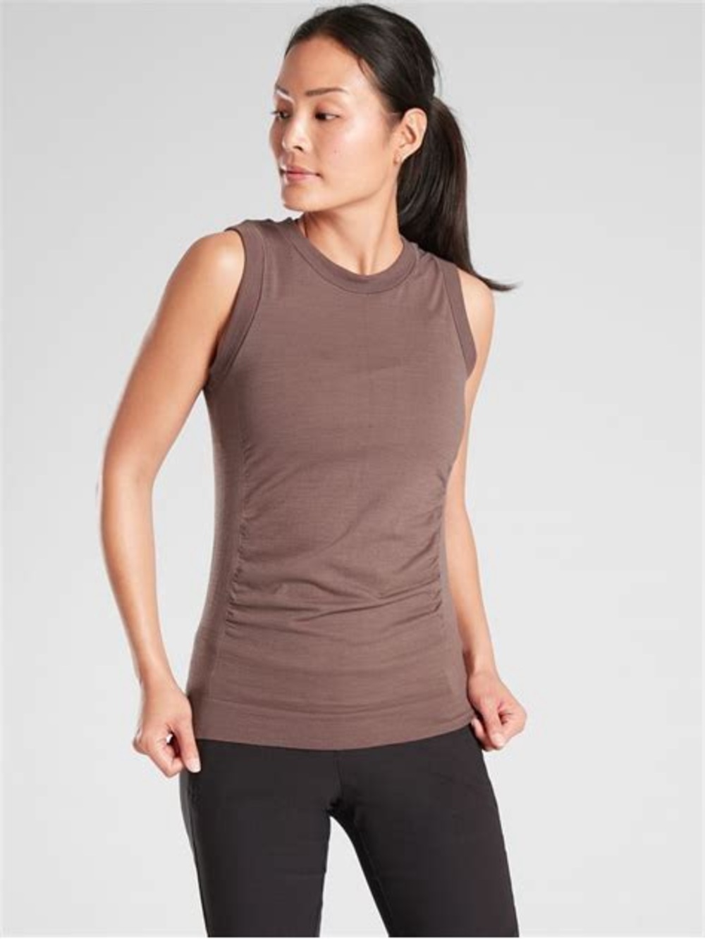 Athleta Foresthill Ascent Seamless Tank Top Womens XL Wool Blend Knit Athletic